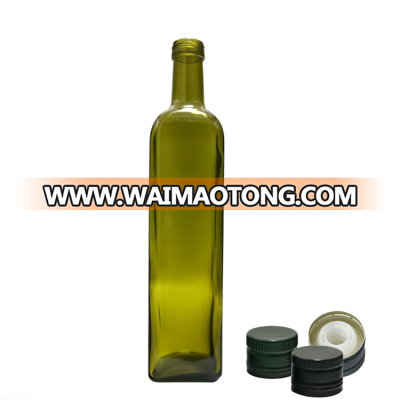 Square stand up pouch for olive oil 750ml screw top bottle with caps