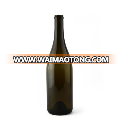 Hot-selling 750ml dark green burgundy glass packing  bottle wholesale