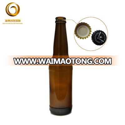 Wholesale amber beer bottle glasses  print 330ml