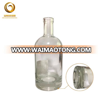 Super flint empty 750ml round shaped glass bottles for alcohol or whisky