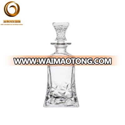 Wholesale clear decorative blown fancy liquor glass wine bottles