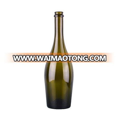 High-quality green alcohol bottle packaging 750ml Champagne wine bottle