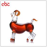 Animal Shaped Glass Bottle Sheep Shaped Clear Wine Glass Decanter 1000ml