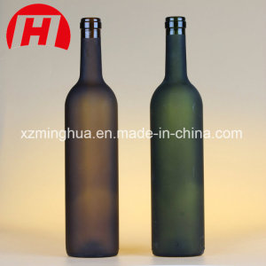 Green Frosted Glass Wine Bottles Vodka Glass Bottles